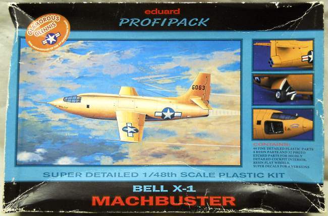 Eduard 1/48 Bell X-1 Profipack Glamorous Glennis - #46-062 As Flown by Capt. Chuck Yeager / 46-062 Last Flight / NACA Flight Test Aircraft #46-063 / 46-063 Just After Delivery to USAF, 8032 plastic model kit